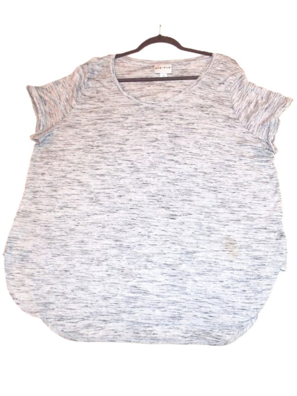 Used Women's 3X Ava & Viv SS Heathered Gray Tunic Tee